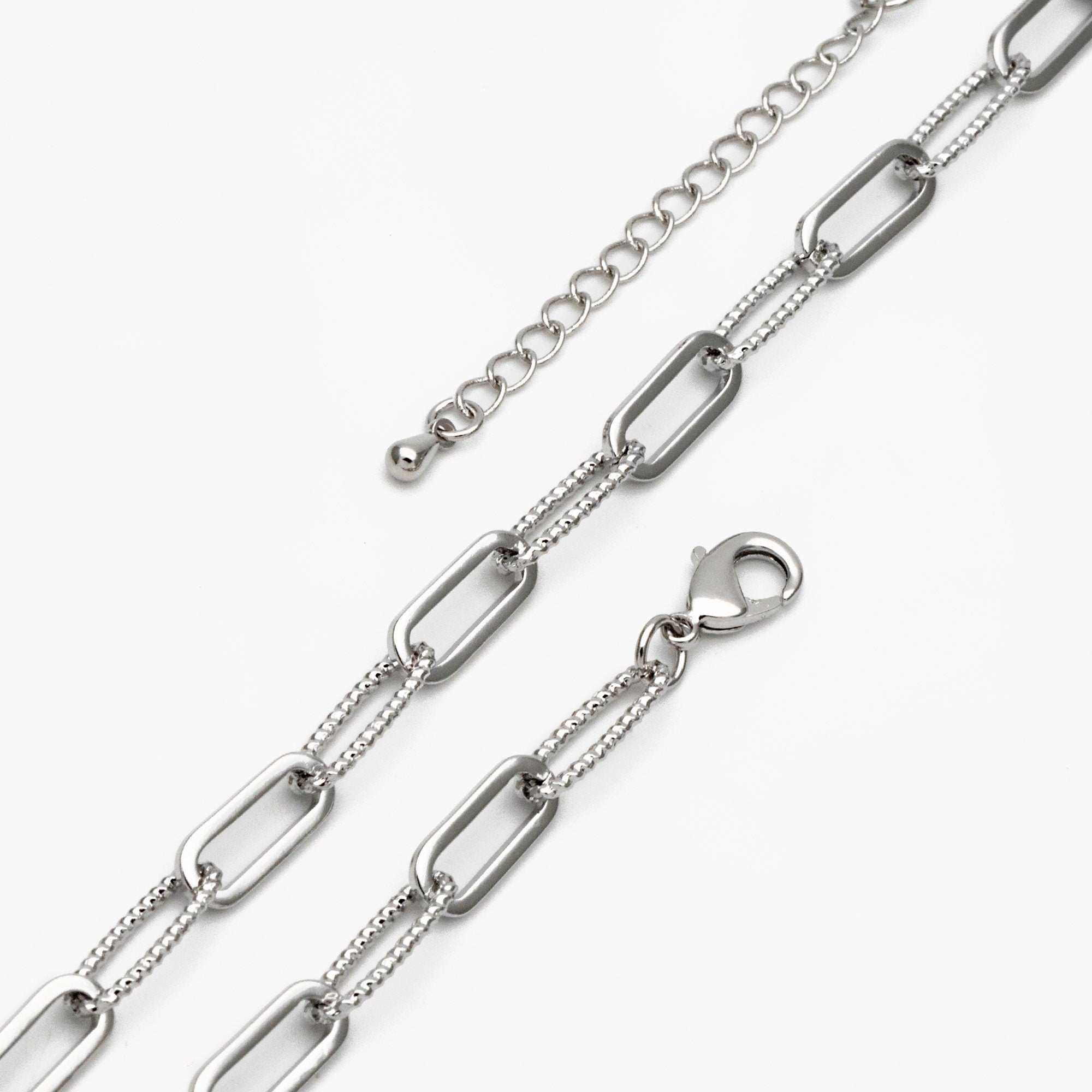Gold/ Silver Oval Link Chain 5.5mm, Finished Bracelet/ Anklet/ Necklace with Extender Chain, Ready to Wear (#LK-409)